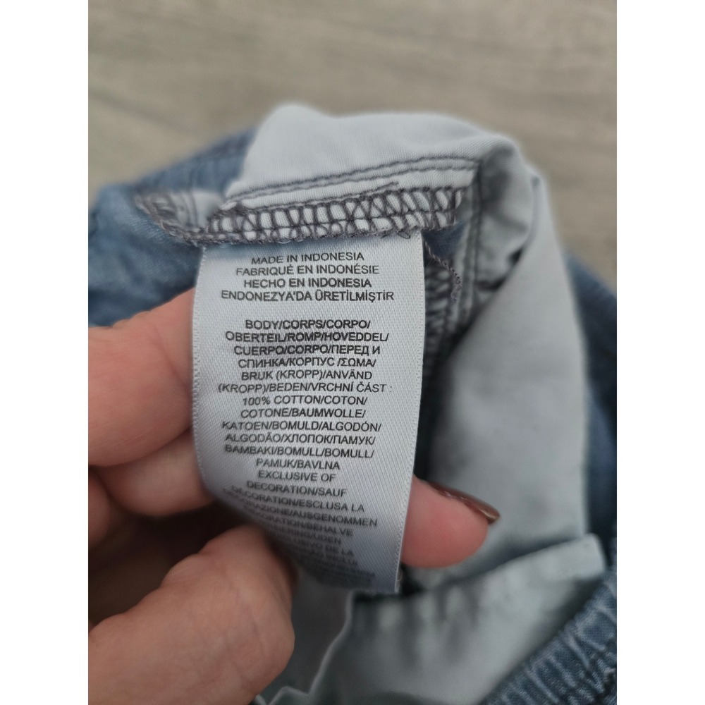 Polo Ralph Lauren Womens XS Chambray Jogger Pants Elastic Waist Zip Ankle - Picture 7 of 8